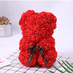Custom handmade Bear Rose Lovely Teddy Bear Rose Decoration Flower Hot 25cm  Rose Bear For Valentine Gift