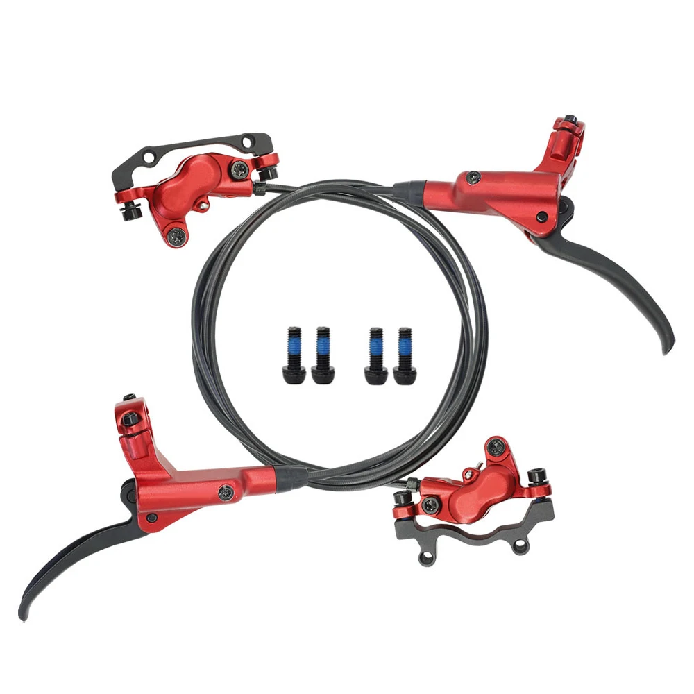 160mm 180mm Rotor Brake Caliper Hydraulic Disc Brake Forged Alloy Lever 4 Piston Oil Brake Kit Other Bicycle Parts