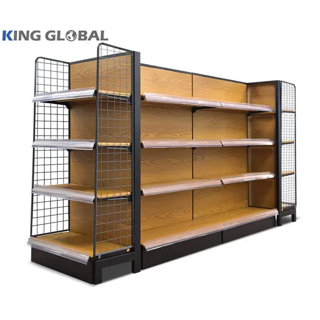 supermarket shelves modern design wood board transfer printing rack supermarket gondola shelving,grocery store racks