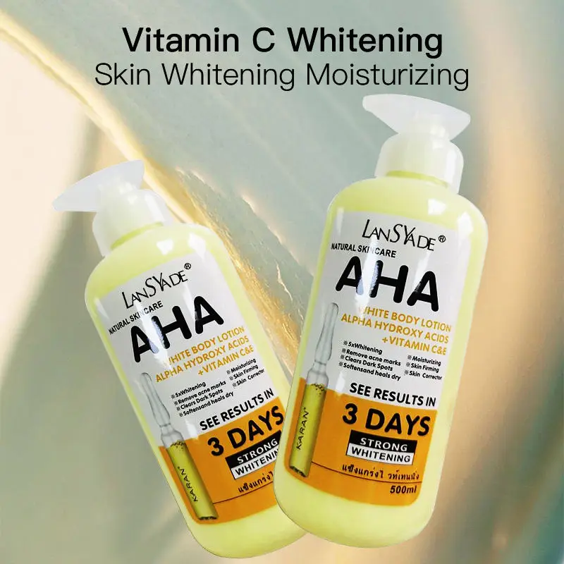 Wholesale Whitening Body Lotion Lightening Hydrating Body Milk AHA Vitamin C Shea Butter Nourish Skin Anti-aging
