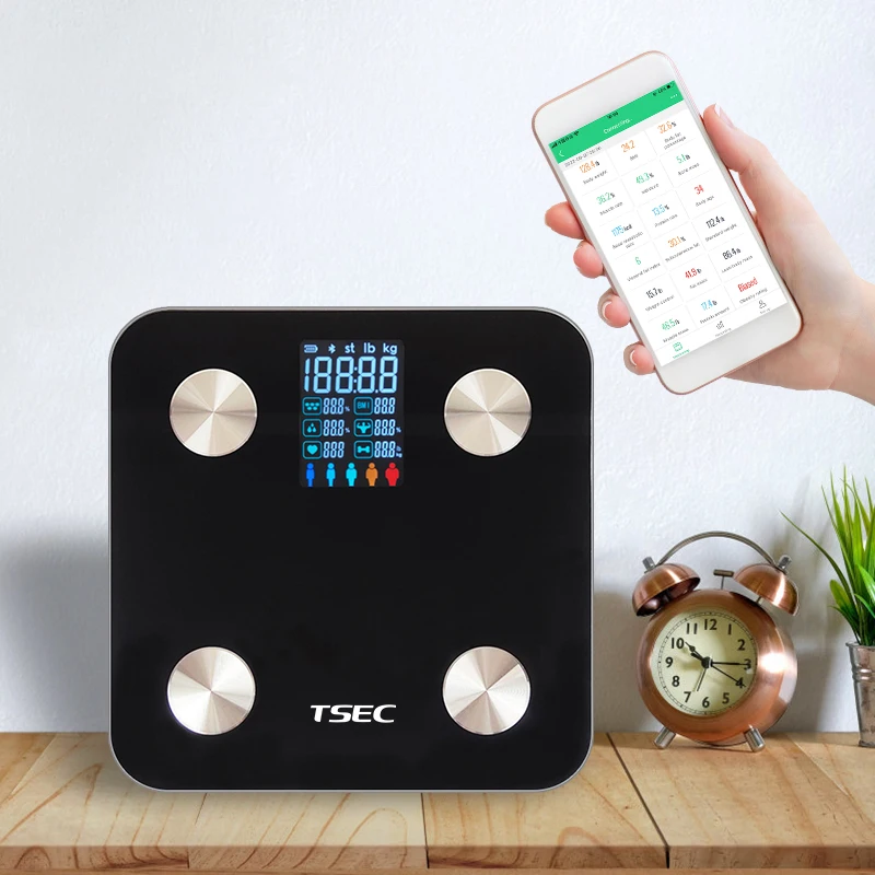 Leaone Wholesale Good Quality Body Fat Scale Mobile App Wireless for Monitoring of Human Body Health Composition Body Scale