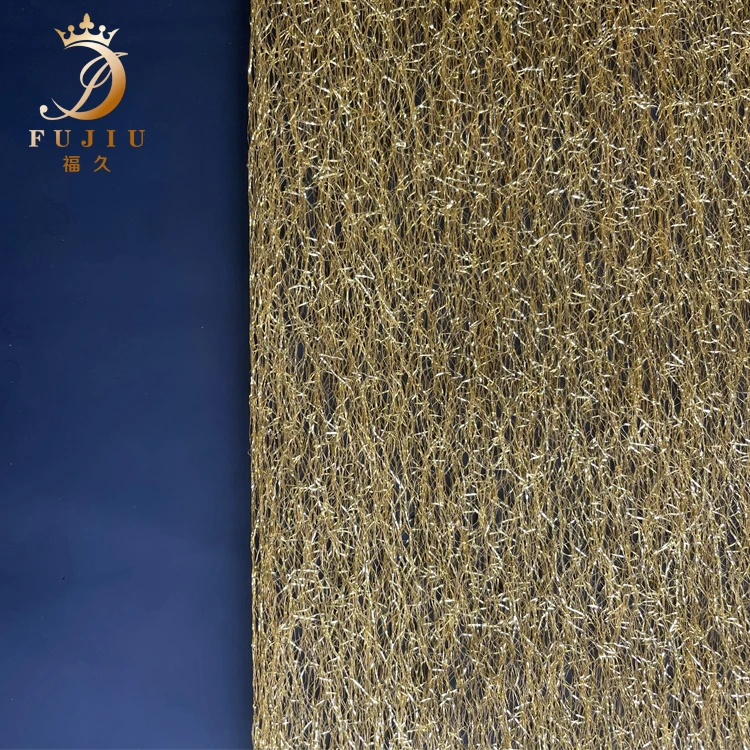 High quality nylon and polyester mesh fabric decoration gold line
