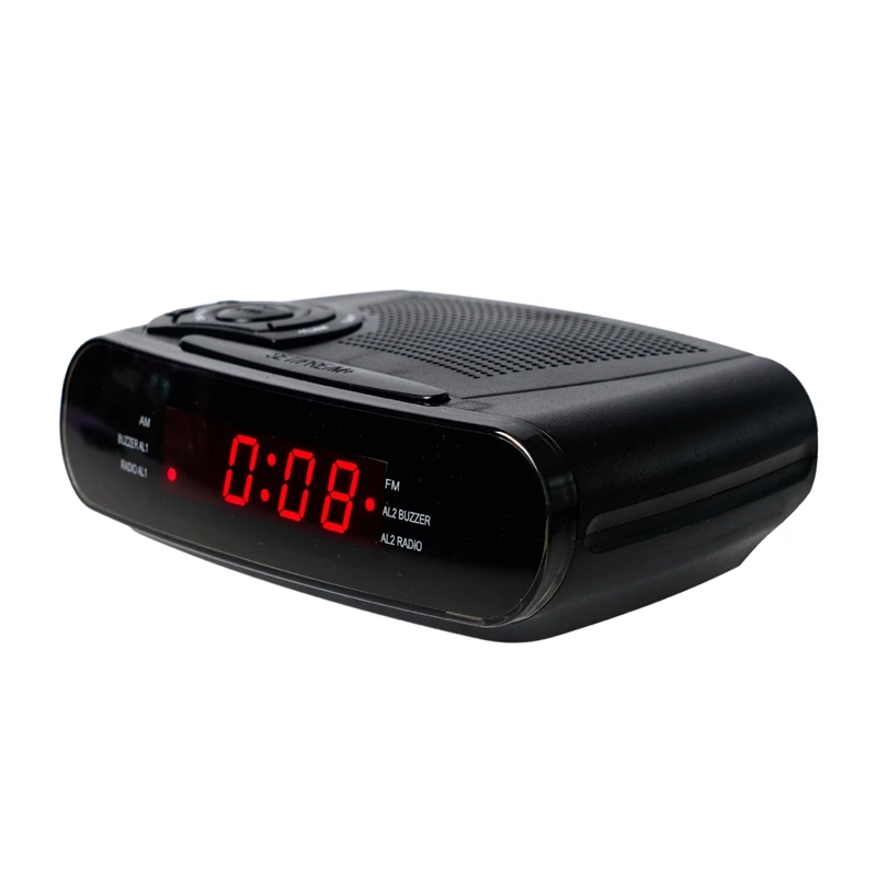 Novelty Hotel Room Supply LED Digital Radio Snooze Alarm Clock 24 Hour Display Table AM FM Radio Alarm Clock