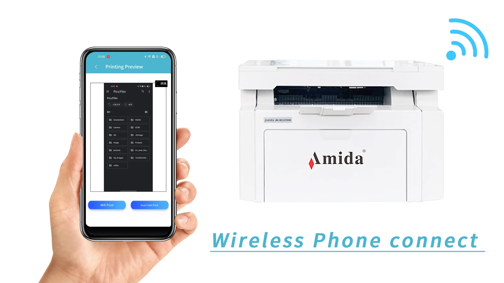 Amida Laser Printer AK-2401NDW A4 Office Home Automatic Double Sided Black And White Printing Machine 40ppm
