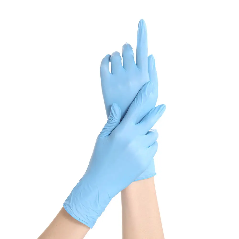 100 Pieces 3.5g 9 Inch Disposable Nitrile Gloves Blue Thin Nitrile Protection Gloves For Home And Kitchen Use