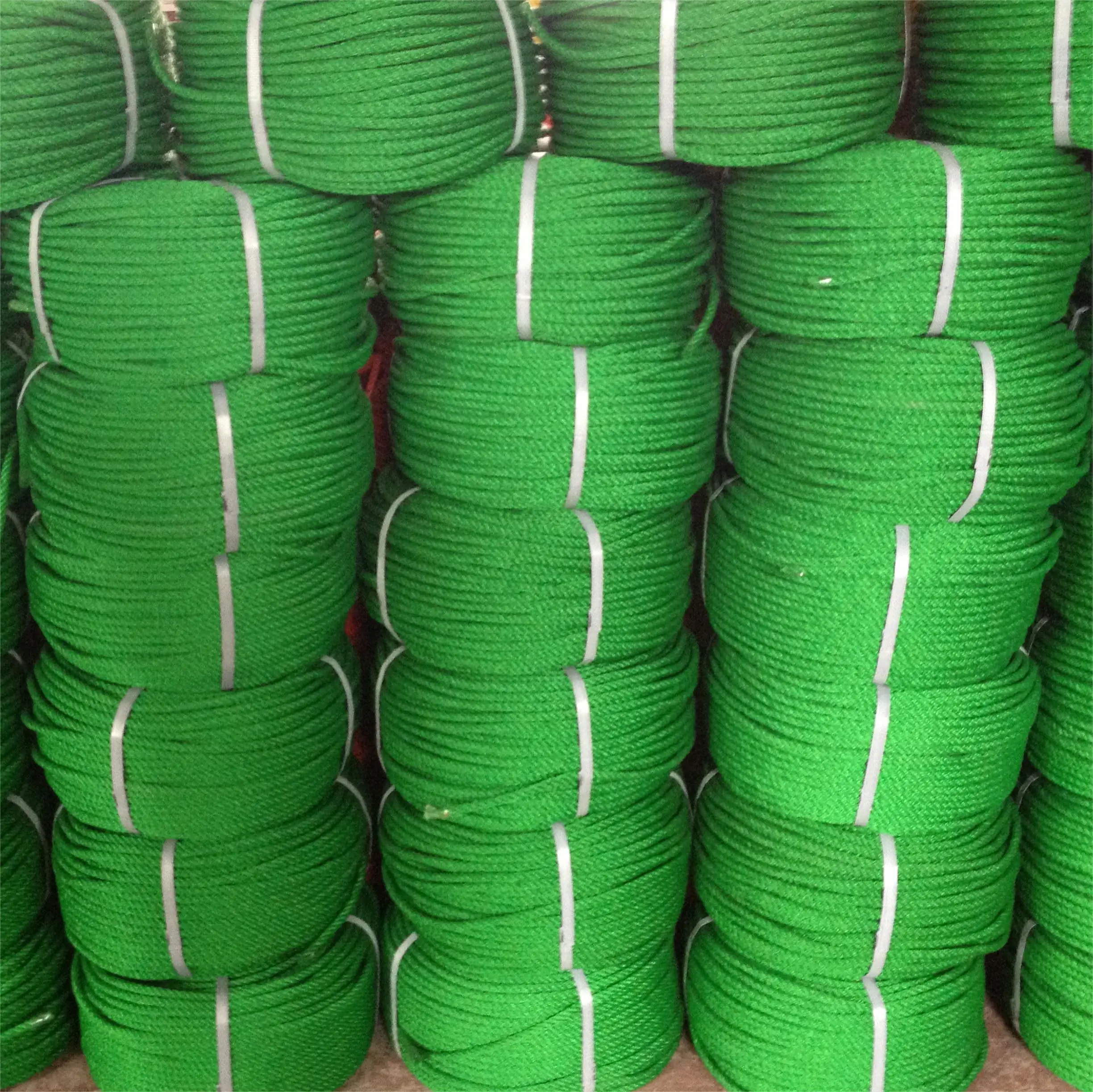 Fishing Rope 100 M /Roll  Plastic Packaging Rope PP/PE Twisted Cord 3/4 Strands Yellow/Black