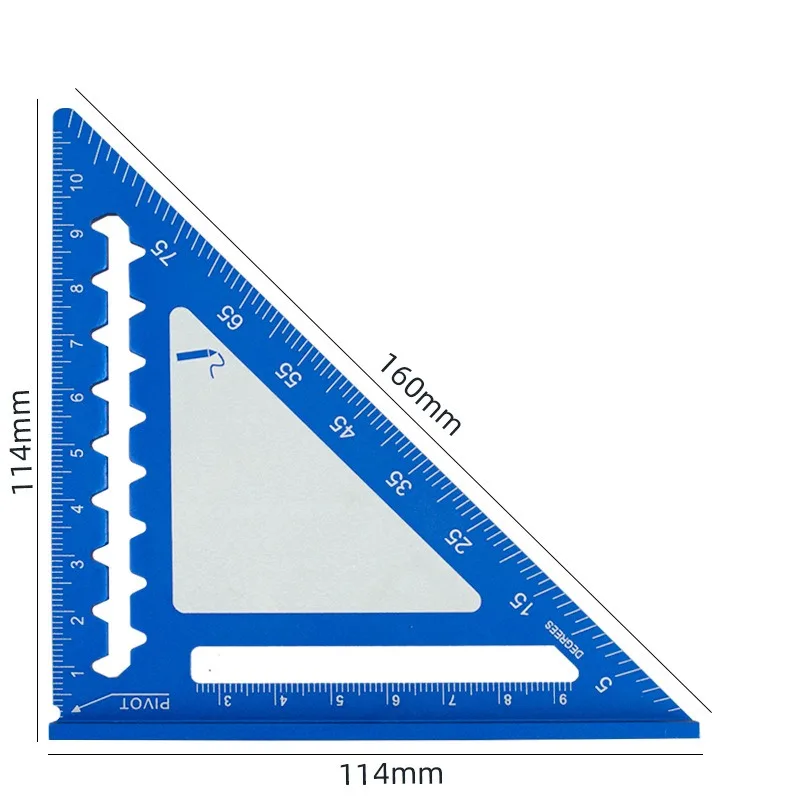 4inch Metric Triangle Ruler High Precision Aluminum Alloy Protractor Framing Layout Measuring Tool For  Carpenter Woodworking