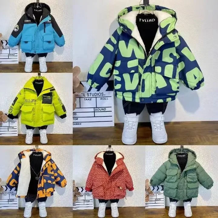 Winter Coats for Girls Hooded Waterproof Floral Printed Kids Toddler Warm Snow Jacket Children Down Jacket Cartoon Standard