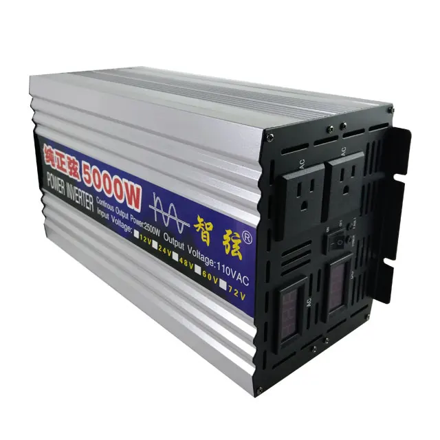 Pure Sine Wave Inverter 5000W DC 12v/24v To AC 110V 120V50Hz 60Hz 5kw Voltage Transformer Power Converter Solar Inverter