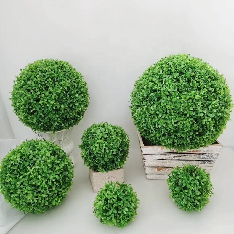 Amazon hot selling garden decoration outdoor boxwood grass plants topiary grass ball artificial grass ball