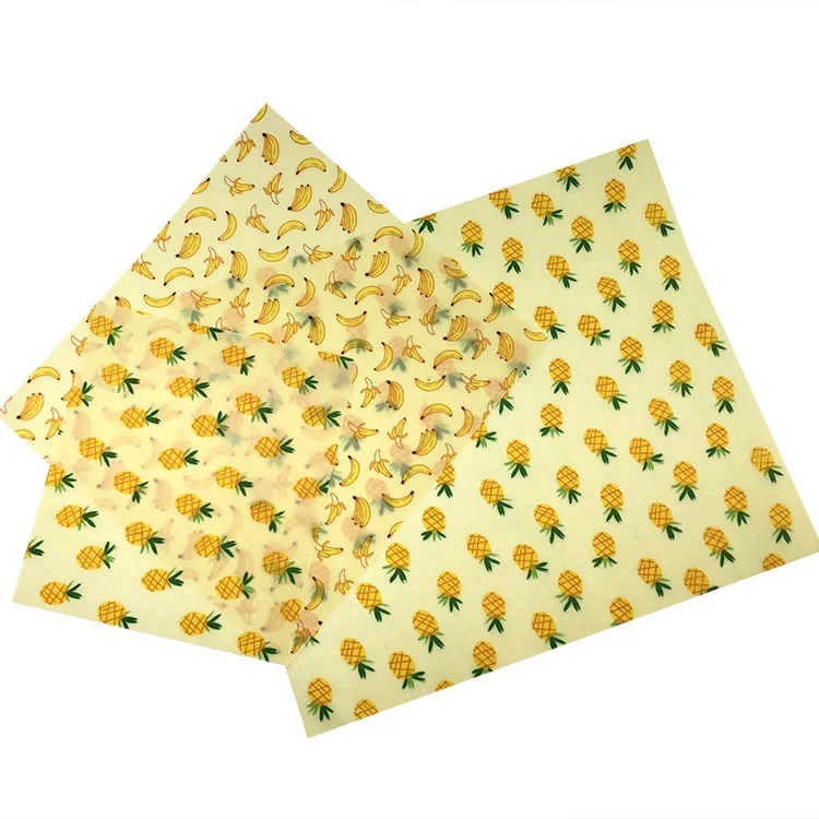 100% Cotton Organic Natural Beeswax Food Wrap Sustainable BeesWax Food Wraps