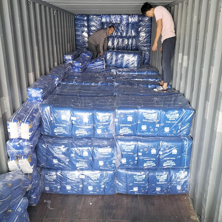 Недорогие Одноразовые хлопковые детские подгузники класса B от бренда Youli Oem & odm, в наличии, оптовый продавец в тюках