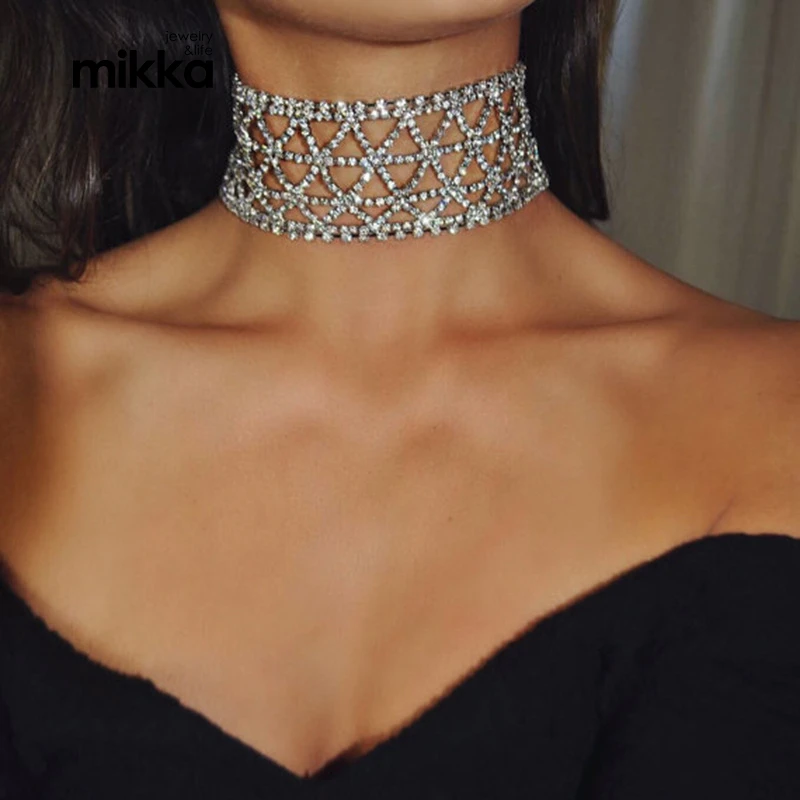Women Bundle Neck Element Necklace Choker Collar Wedding Accessories Full Rhinestone Crystal Jewelry
