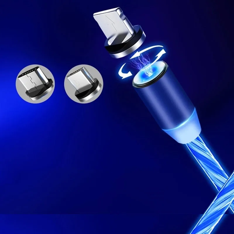 Лидер продаж универсальный Usb-кабель Wik-YD для быстрой зарядки 2 А 3 в 1 магнитный и светящийся Samsung