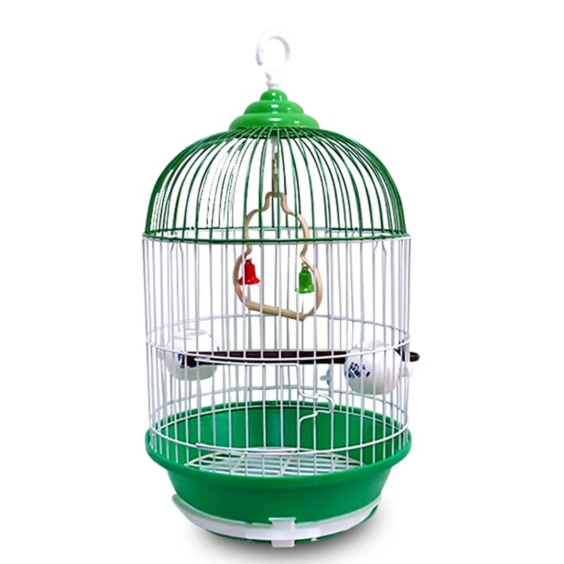 Economy Iron Wire Parakeet Bird Cage Parrot Fancy Bird Cages Breeding With Rolling Stand