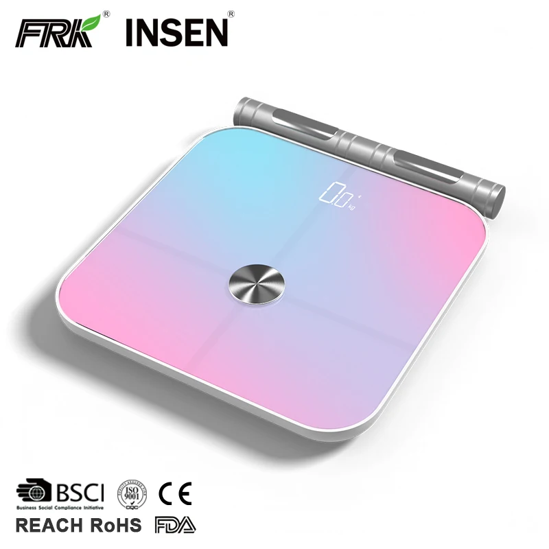 New Bath ITO Glass LED Display 8 Electrode Body Fat Analyzer Monitor Calculator Weight Scale