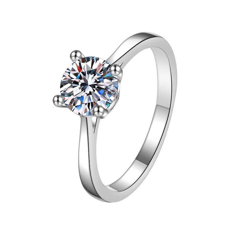 Fashionable Selling Simple 1/2ct Ladies Women Ring S925 Sterling Silver Diamond VVs1 Moissanite Ring Women Band