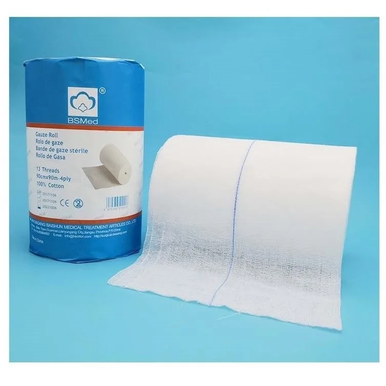 Factory sale Medical Absorbent Hemostatic Gauze Surgical Supplies Materials Comfortable Medical Absorbent Gauze Roll