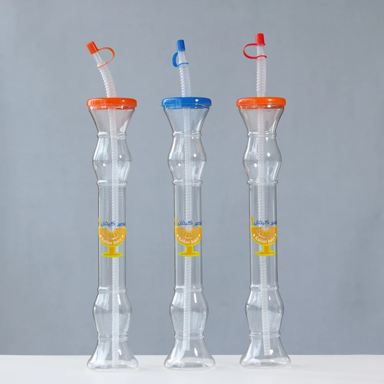 450ml bamboo shaped water bottle plastic long neck plastic yard cup drinking smoothie  slush plastic vegas