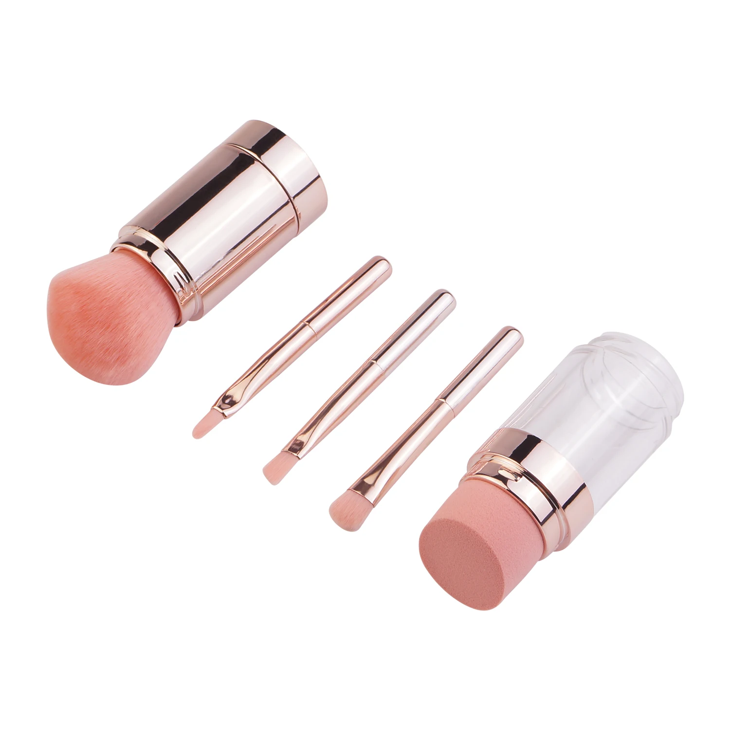 Patent Private Label 5 in 1 Makeup Brushes for Foundation Blush Eyeshadow Lipstick Eyebrow