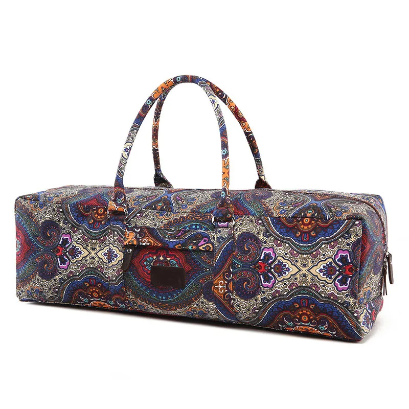 
OEM Hot Sell Amazon Yoga Bag Printed Canvas Large Yoga Mat Tote Bag Sport Gym Storage Bag 