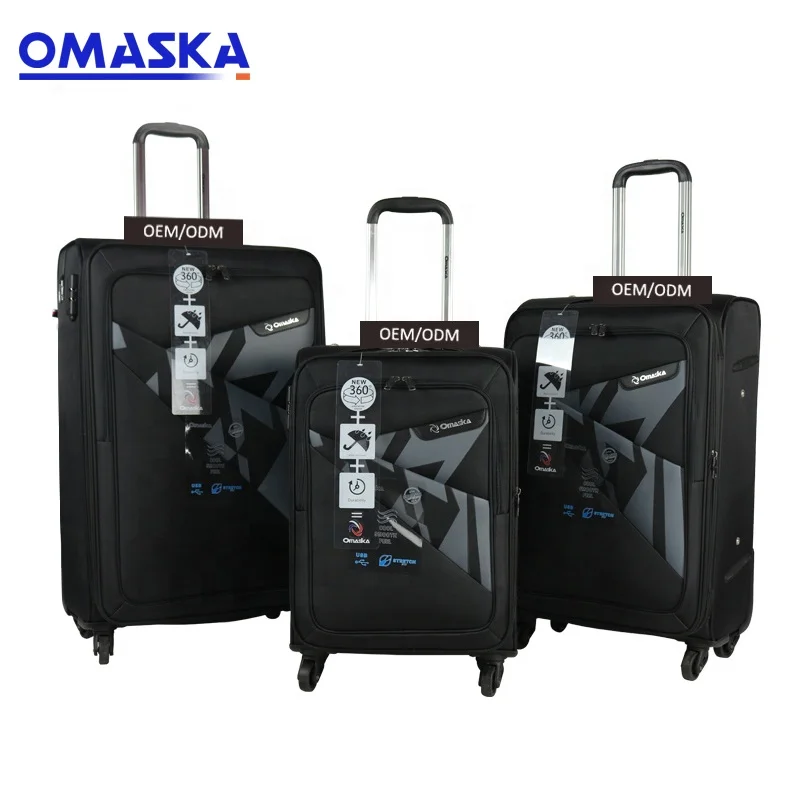 Omaska luggage factory nice quality spinner wheel wholesale custom luxury 3 piece luggage set