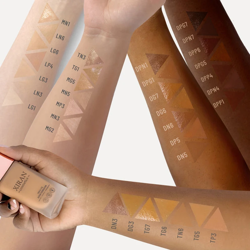 OEM Shooting Long Lasting Hight Quality Coverage Dark 2-1 Vegan White Makeup Foundation Liquid Make Up Foundation