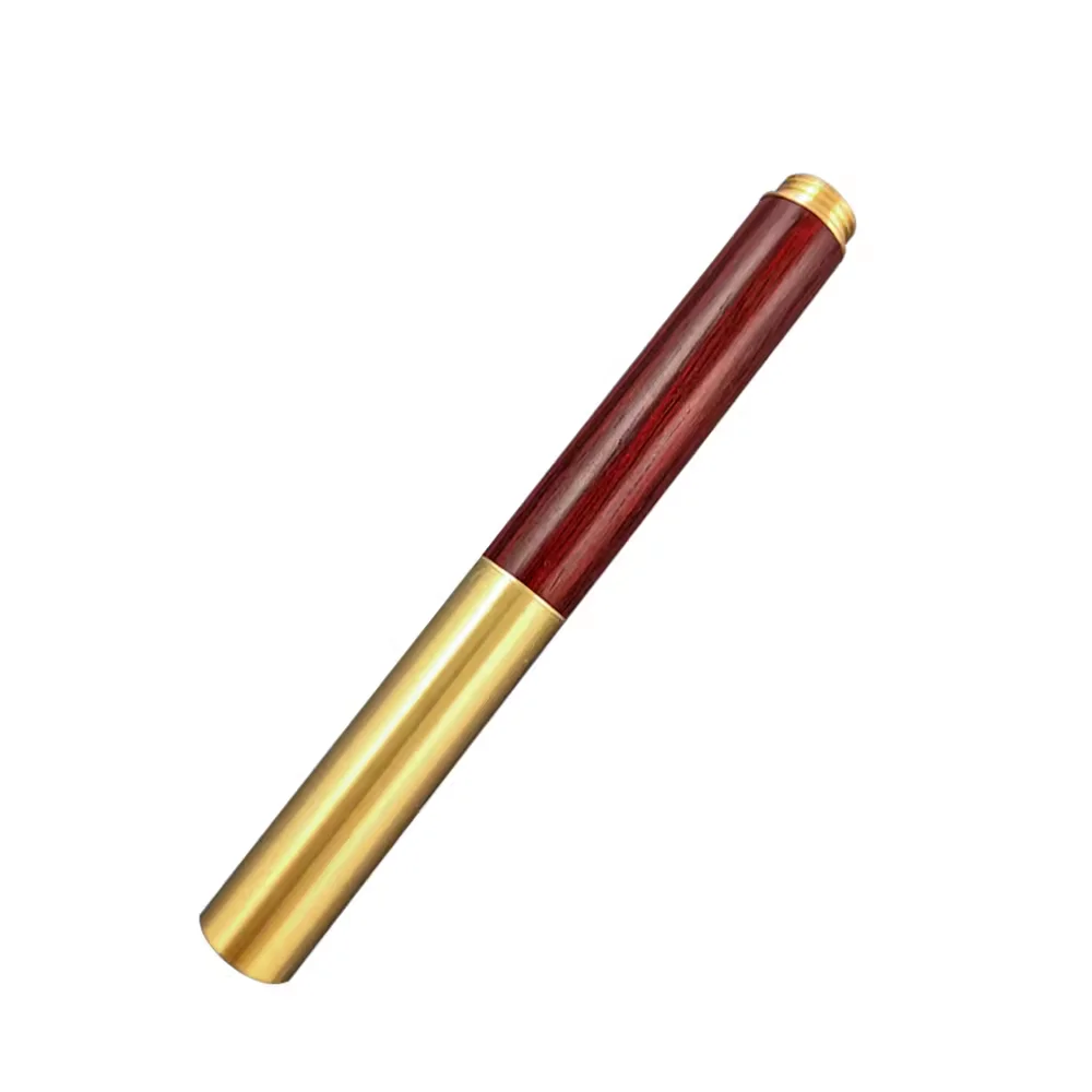 Mini Wood calligraphy   pen Brass Cap Runty Wooden Pocket Fountain Pen