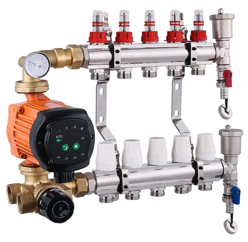 Manifold pump system unit for water pipe manifold system underfloor heating mixing valve good quality