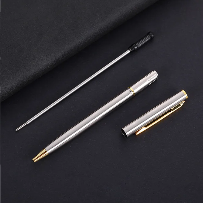 Factory utiles escolares ball pen white metal wholesale hotel personalized pens metal ballpoint pen