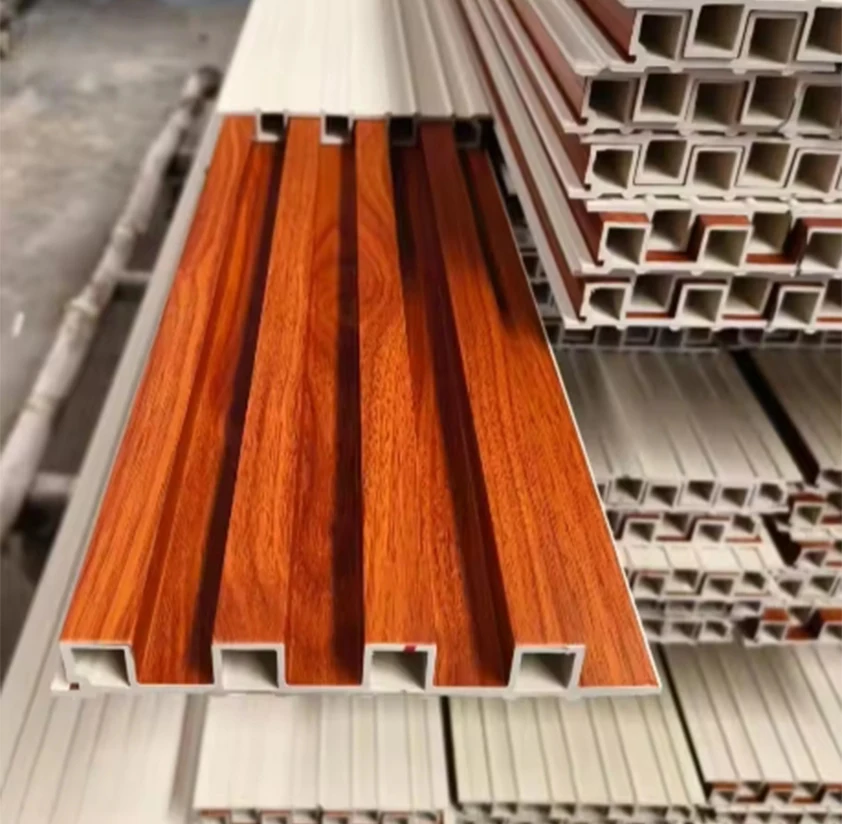 hot sale waterproof bamboo charcoal cladding board Indoor Paneling wood Plastic Slatted Interior wpc wall panel