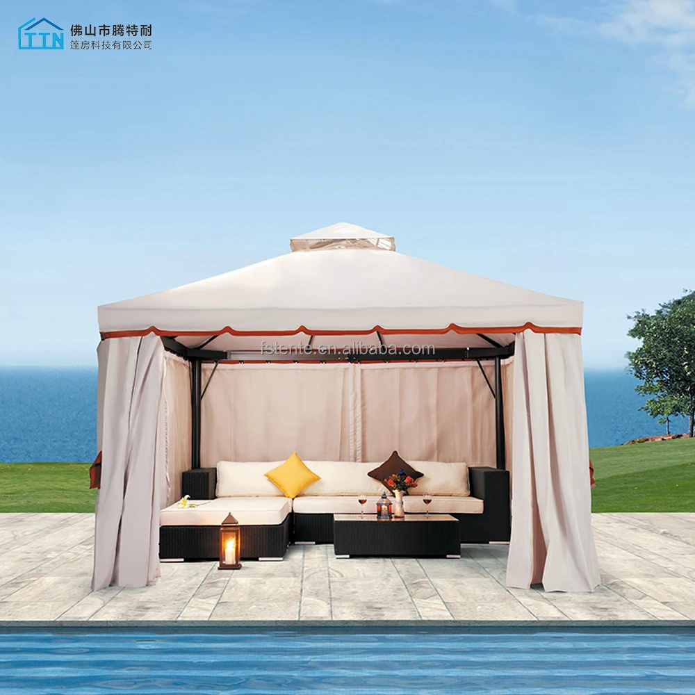 easy assembly iron frame gauze luxury garden outdoor gazebo for sale
