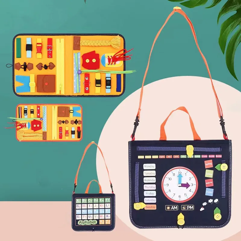 Factory Custom Multifunctional Children Learning montessori sensory Toys felt busy board