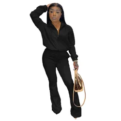 New Arrival Fashion Women Clothes Solid Color Long Sleeve Sweatshirt and Pants Set Ladies Casual Tracksuit Custom Logo Casual