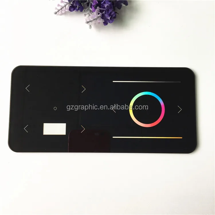 UV printing colorful Toughened Chemically Glass For Industrial waterproof Switch Covers With locking Pushbutton