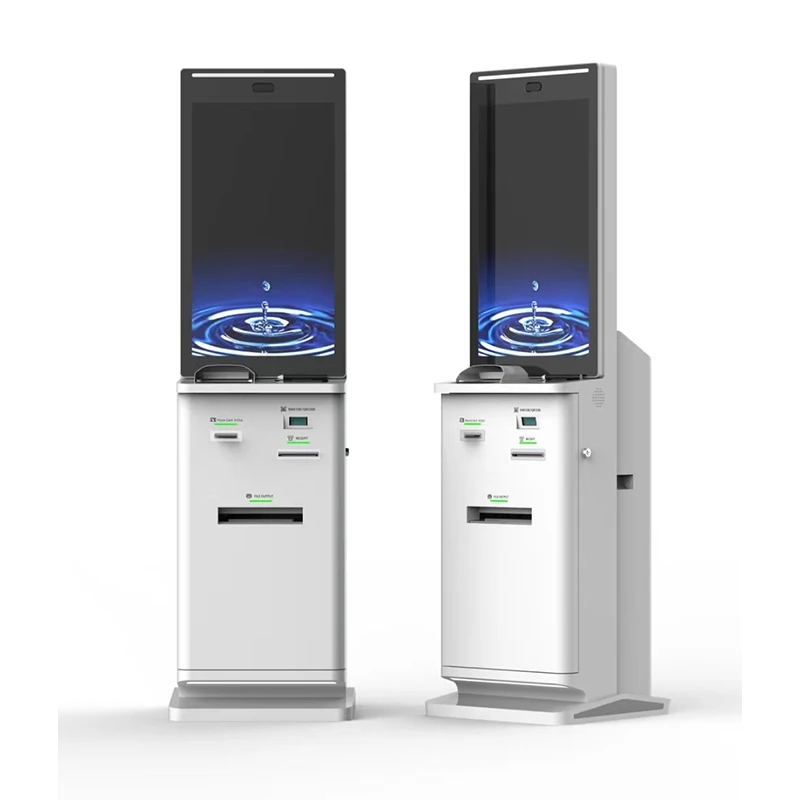 Floor stand self service touch screen ticket vending payment kiosk with A4 printer and RFID reader