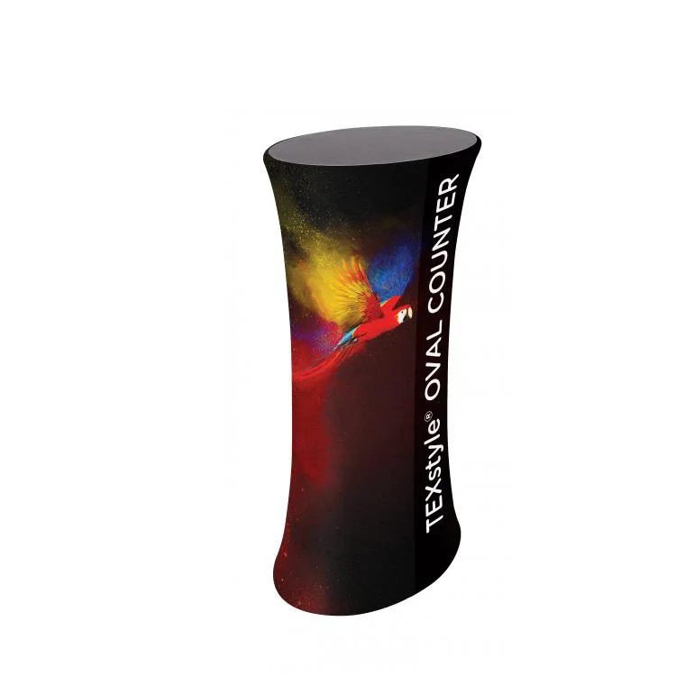 High quality Foldable aluminum Custom Trade Show table Display stand oval pop up counter
