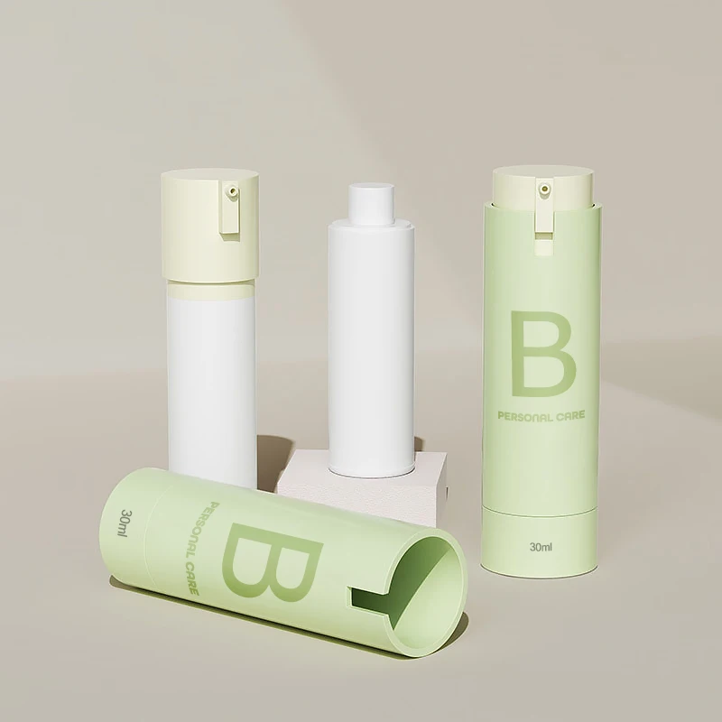 Luxury Customized Printing Rotation Replaceable 15ML 30ml 50 Ml Bottle With Pump Serum Airless PP Jar Vacuum Bottle Packaging