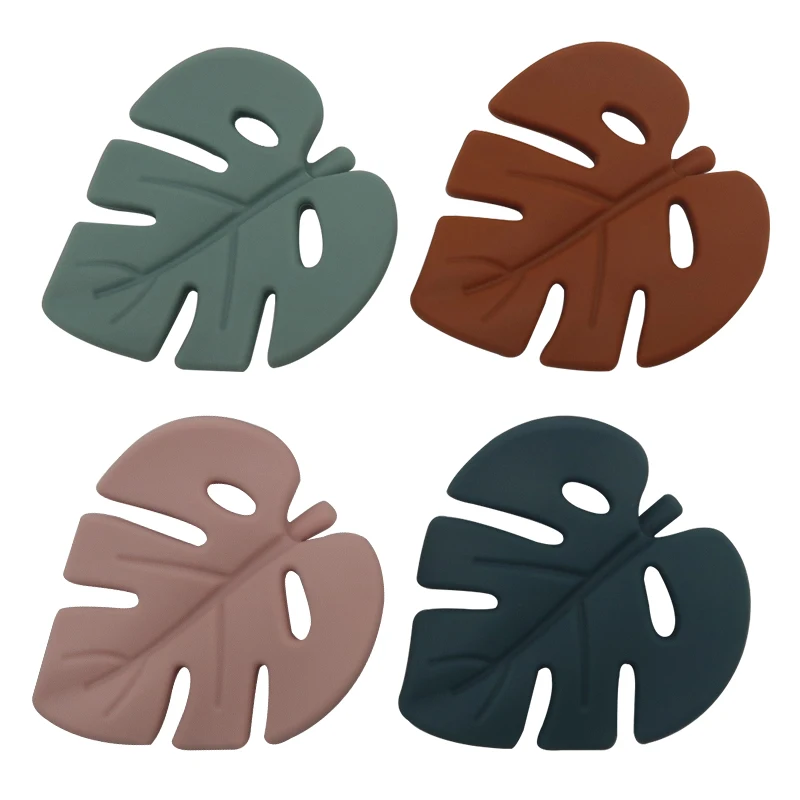 BPA free Food Grade Silicone Leaf shape Chew Teether Soothing Teething Toys