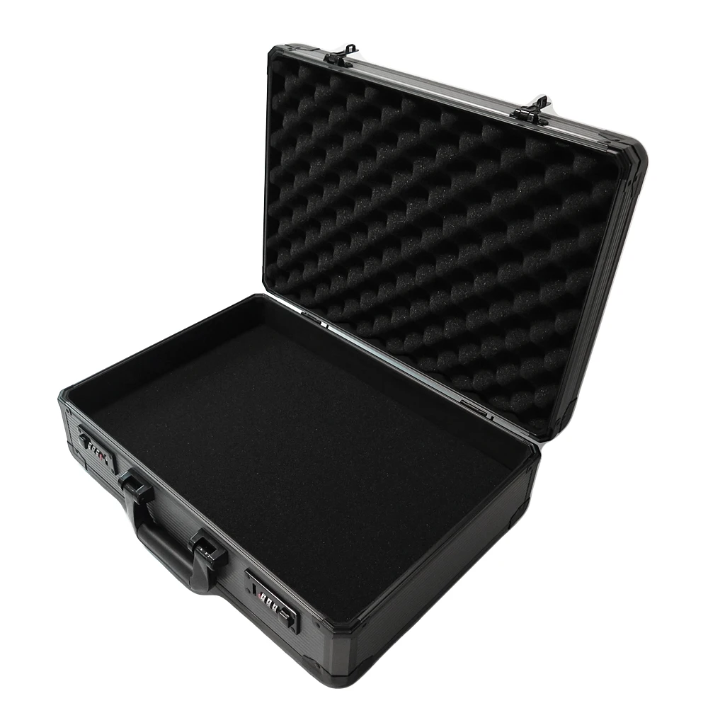 Темно-серый персонализированный портативный алюминиевый ящик для инструментов для камеры, алюминиевый портфель, кейс для инструментов