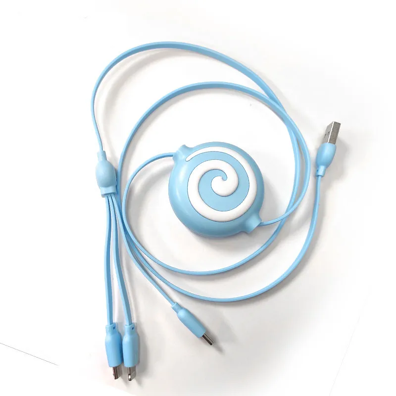 
Hot Selling Multi Function Usb Cable Universal Fast Charging Data Line 3 in1 Telescopic Usb Extension Cable 