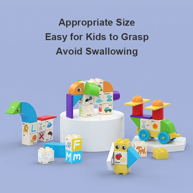 Alilo Custom Animal Shape ABS Plastic balancing Kids soft alphabet abc educational DIY Toys Magnetic Building Blocks Sets
