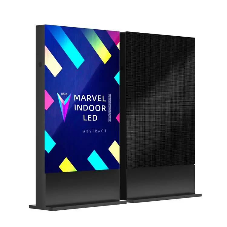 96-108 Inch Stand-Up High Brightness Kiosk Totem P2 P2.5 Small Spacing Indoor Advertising Display Screen LED Digital Signage