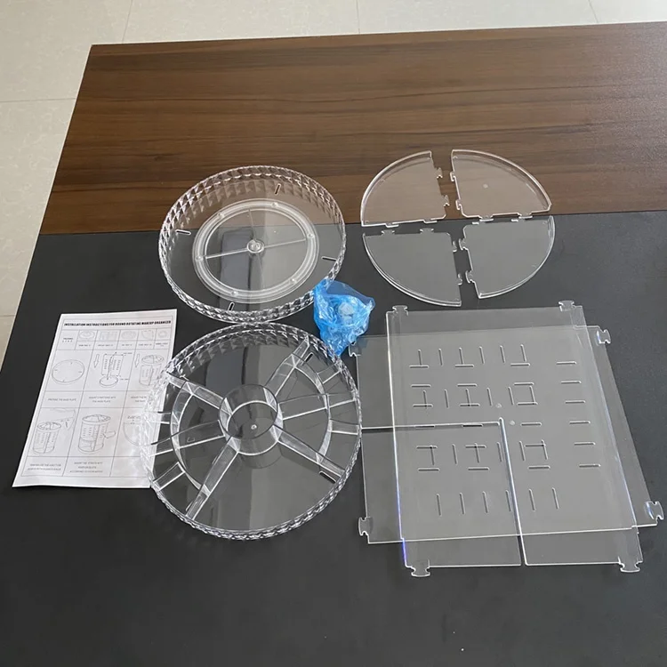 Diamond Design 360  Rotatable Transparent Adjustable Multifunctional Large Capacity Cosmetic Acrylic Storage Box