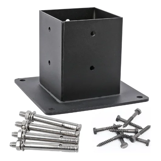 4x4 (фактический размер: 3 5x3 5) Опорное основание фланца из углеродистой стали якорное для деревянных балок якорь забора перила палубы