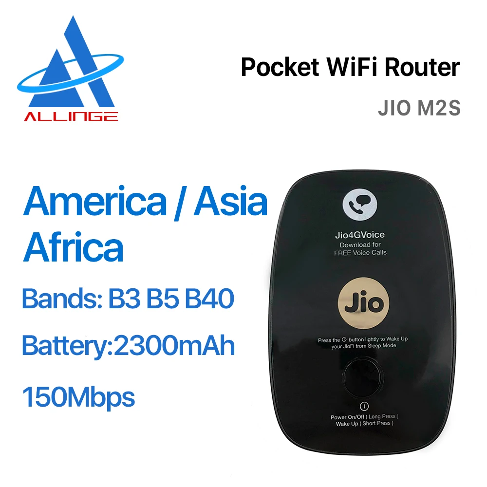  Мини-роутер ALLINGE DRD1786 JIO M2S 4G LTE разблокированный Wi-Fi роутер с чёрной SIM-картой B3 B5 B40