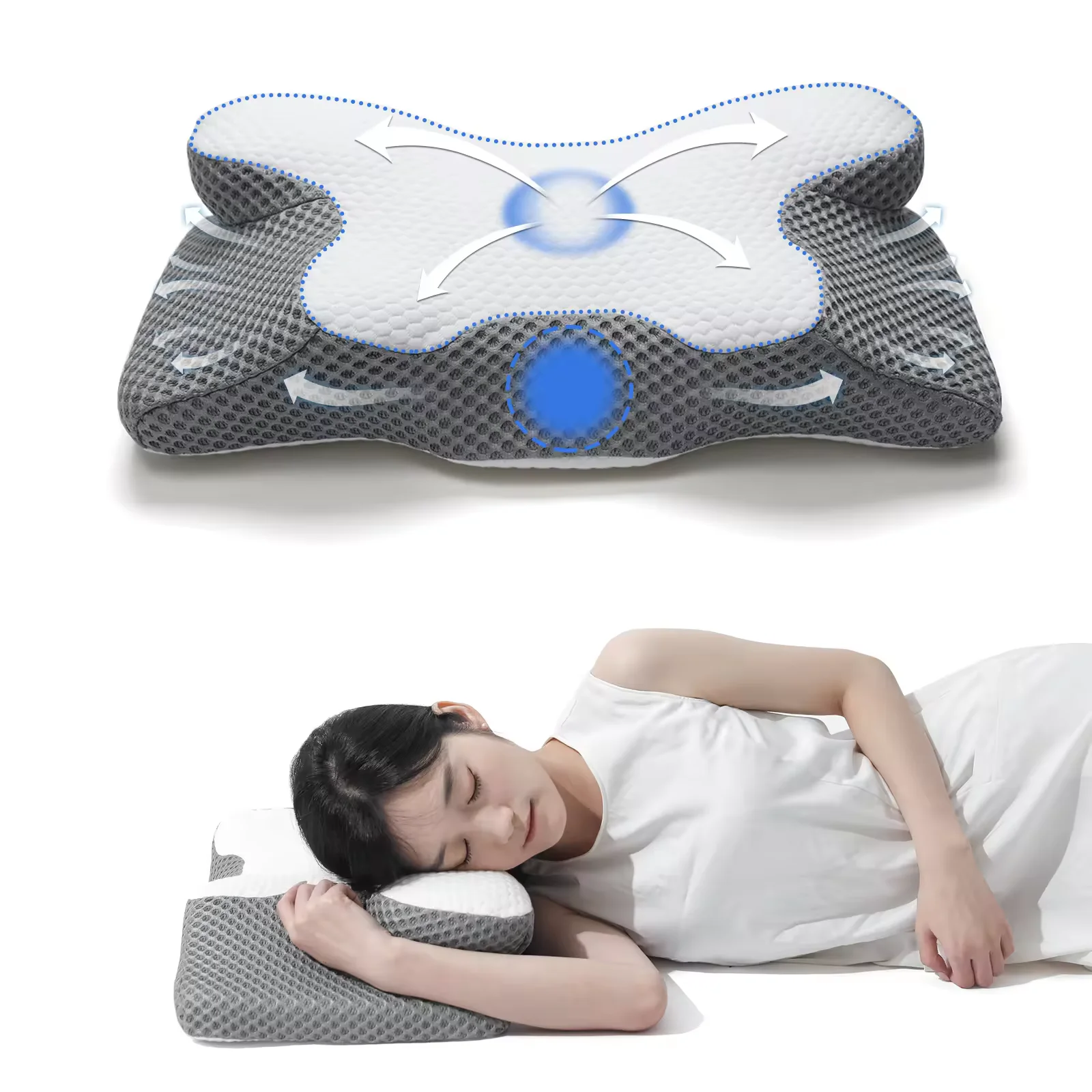 Ergonomic Cervical Pillow For Sleeping Orthopedic Support Pillows Odorless Contour Neck Pain Memory Foam Pillow