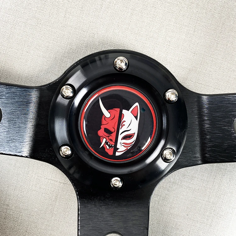 Universal 350MM Suede Leather Steering Wheel Drift Racing Type High Quality Hand Stitch Logo Customization Unique Steering Wheel