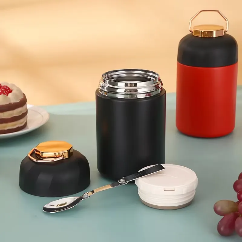 Custom Logo 500ML Double Wall Stainless Steel Vacuum Insulated Thermos Mug Group Food Container Braising Burn Pot Cup