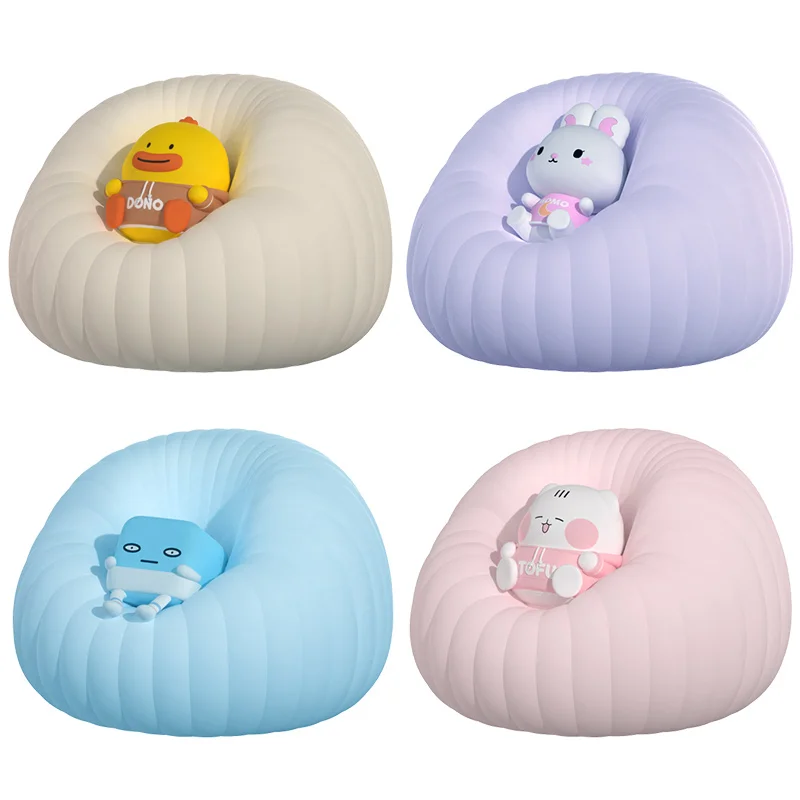 ICARER FAMILY Cute Duck Silicon Night Lamp Rechargeable USB Led Silicone Night Light for Children Kids